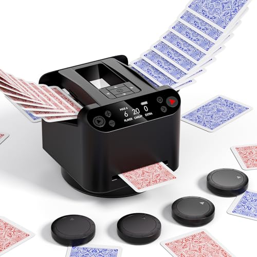 INNCNN 2in1 Automatic Card Shuffler and Dealer Machine with 4 Remotes for 12 Decks USBC Rechargeable Supports 112 Players Programmable for Poker UNO Blackjack Texas Holdem - Image 1