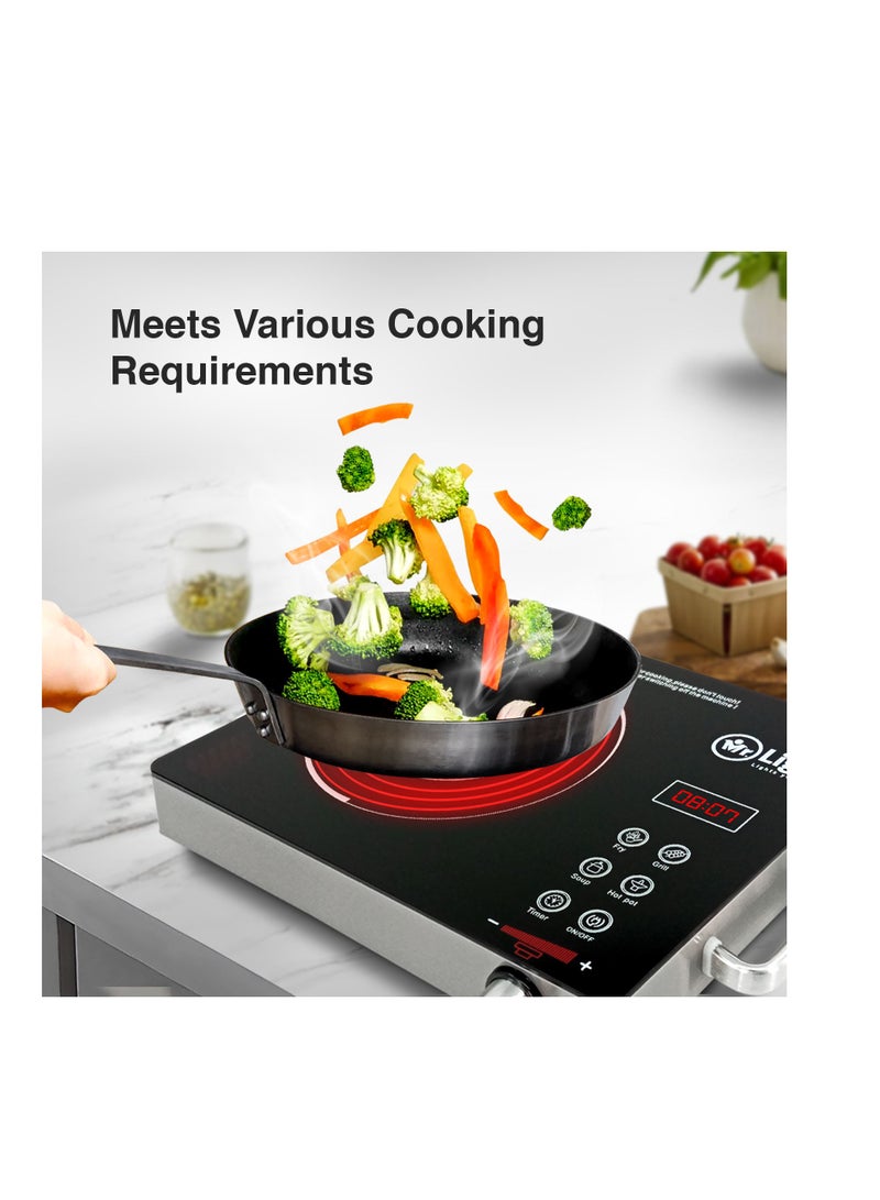 Mr. Light Mr Light Infrared Cooker With Touch Control And Timing Function Suit For Any Pot,2000W,Black - Image 3