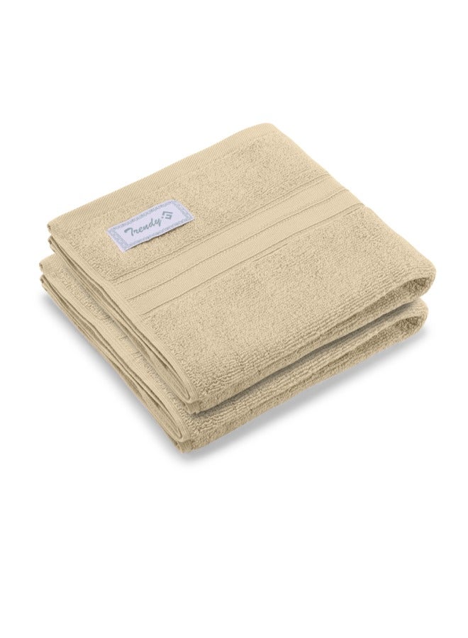 BYFT Home Trendy (Cream) Premium Cotton Hand Towel (50 X 90 Cm-Set Of 2) Highly Absorbent, High Quality Bath Linen With Striped Dobby 550 Gsm - Image 3