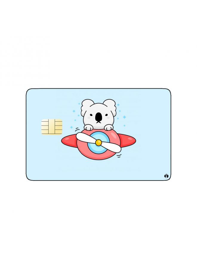 RKN PRINTED BANK CARD STICKER Cute Koala Drawing In Plane - Image 2