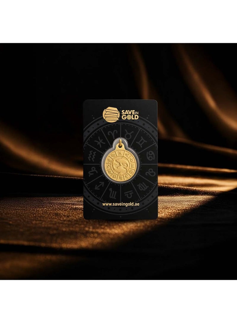 SAVE IN GOLD 8 Gram 24K 999.9 Fine Gold Zodiac Pisces Coin Pendant - Image 3