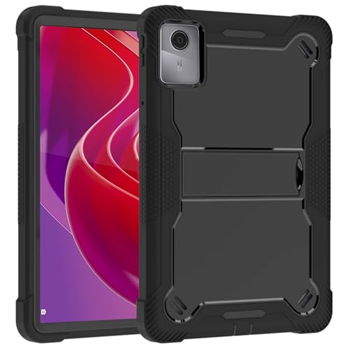 TGK Slim Heavy Duty Shockproof Protection Kickstand Hybrid Case Cover for Lenovo Tab M11 11 inch TB330FU TB330XU, Lenovo Tab K11 Black - Image 1