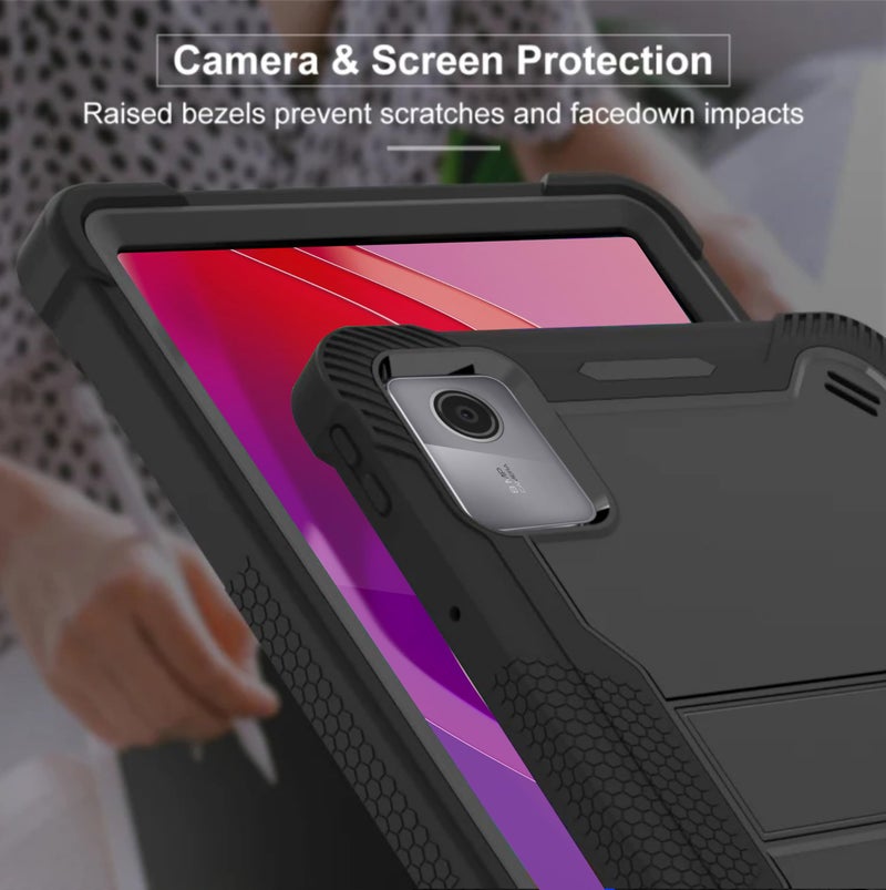 TGK Slim Heavy Duty Shockproof Protection Kickstand Hybrid Case Cover for Lenovo Tab M11 11 inch TB330FU TB330XU, Lenovo Tab K11 Black - Image 2