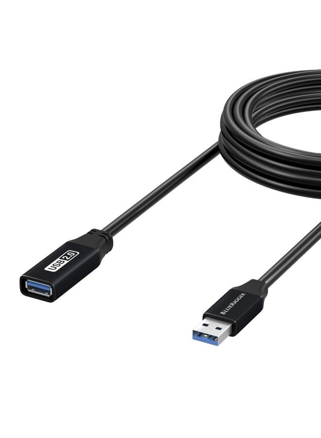 BlueRigger USB Extension Cable (7.5M, USB 2.0, Active, Type A Male to Female, Repeater Cable) - Compatible with Game Consoles, Printer, Camera, Webcam, Flash/Hard Drive, Keyboard - Image 1