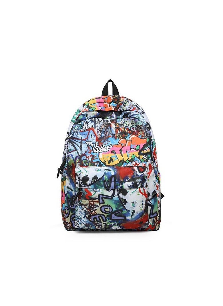 SKT Shiketro Personality Fashion Graffiti Casual Backpack Lightweight Male And Female Students Cool large Capacity Shoulder Bag 32*42*12.5CM - Image 1