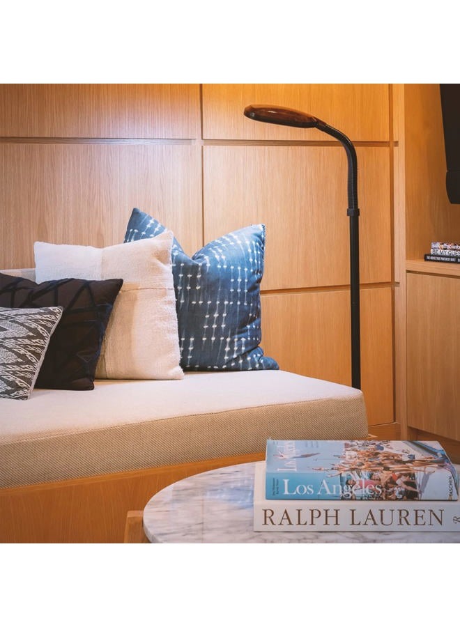 brightech Litespan - Bright LED Floor Reading Lamp for Over Chair Crafts and Reading, Estheticians' Light for Lash Extensions, Adjustable Standing Lamp for Living Room, Bedroom, Office - Havana Brown - Image 4