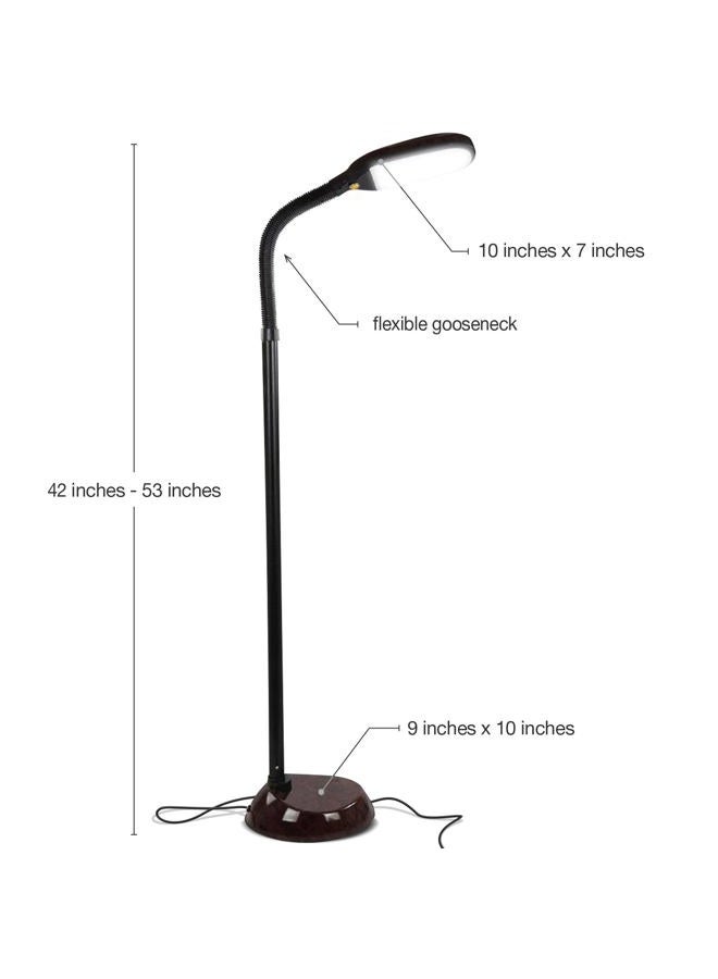 brightech Litespan - Bright LED Floor Reading Lamp for Over Chair Crafts and Reading, Estheticians' Light for Lash Extensions, Adjustable Standing Lamp for Living Room, Bedroom, Office - Havana Brown - Image 2