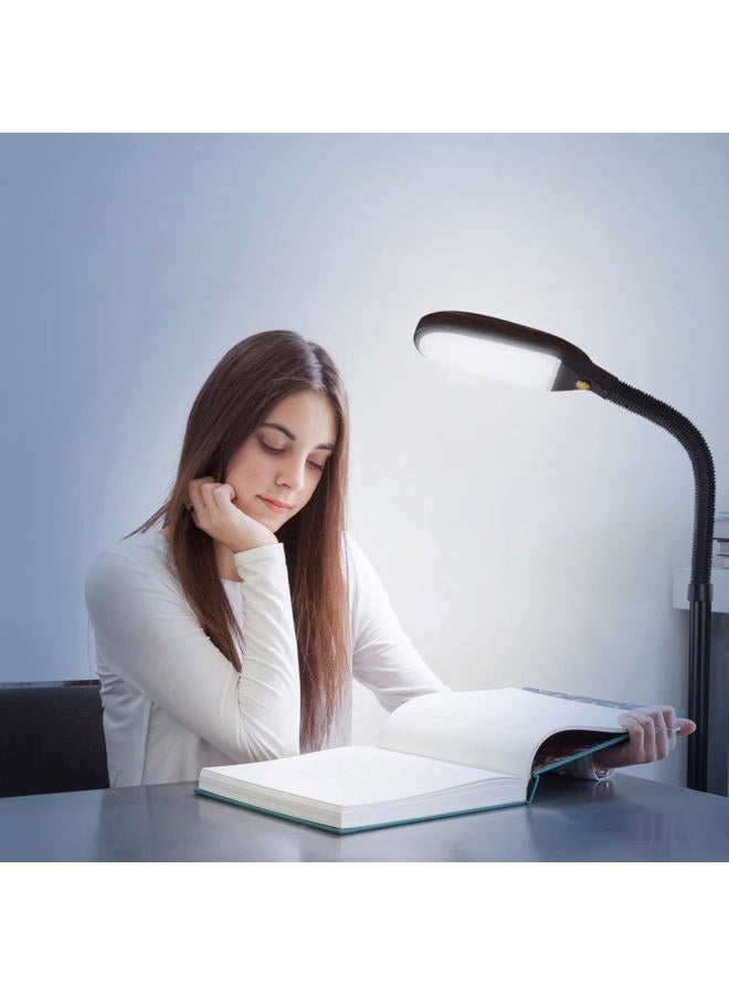 brightech Litespan - Bright LED Floor Reading Lamp for Over Chair Crafts and Reading, Estheticians' Light for Lash Extensions, Adjustable Standing Lamp for Living Room, Bedroom, Office - Havana Brown - Image 3