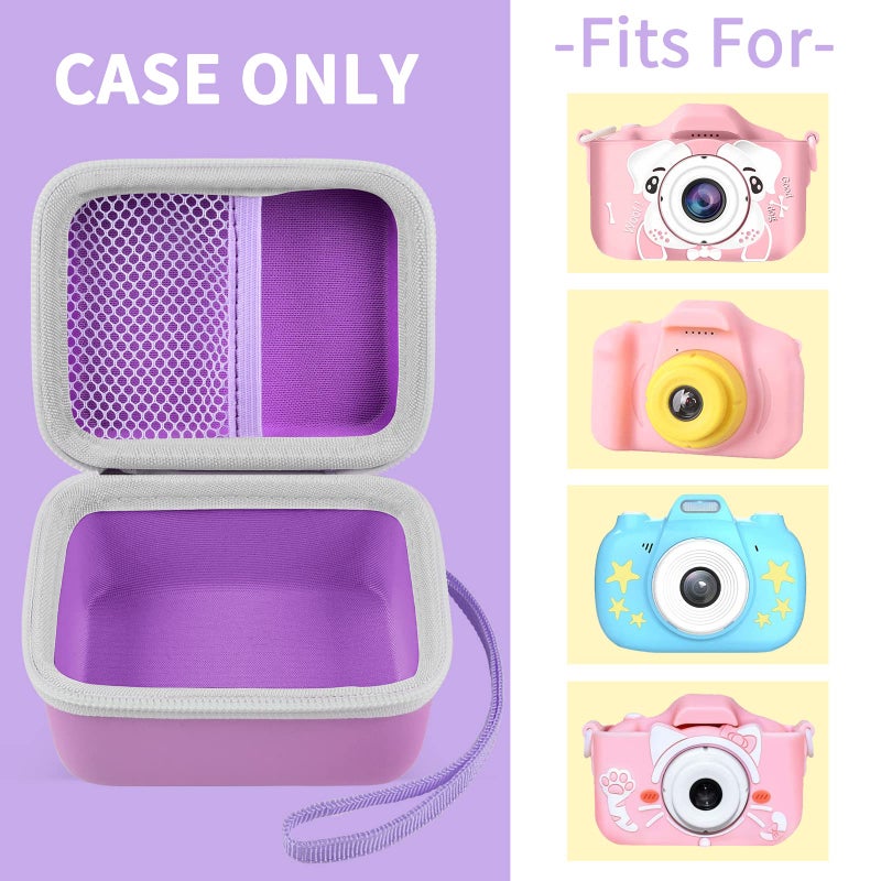 ANKHOH Camera Case for Seckton/for Desuccus/for PROGRACE/for Rindol/for GKTZ/for Dylanto/for GPOSY/for OZMI Kids Digital Camera, Kid Camcorder Storage Box Cable Accessory-Bag Only, Light Purple - Image 3