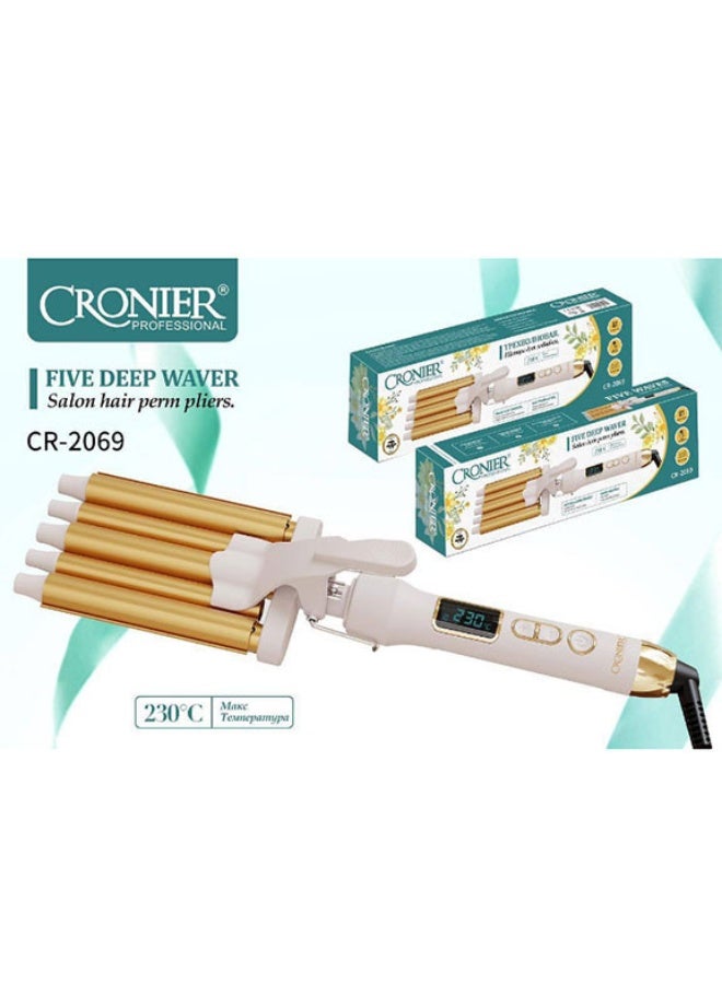 Cronier Kronier CR-2069 Curling Iron - 9mm Slim Work Surface, 5 Temperature Settings (150-220°C), Suitable for Long Hair, Fast Heating - Image 1