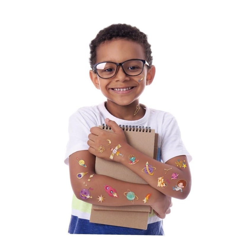 Avenir Space Tattoo Sticker - 53pc Set of Water-Based Ink Temporary Tattoos - Safe and Easy to Apply and Remove - Lasts 3-5 Days for Kids 3+ - Image 5