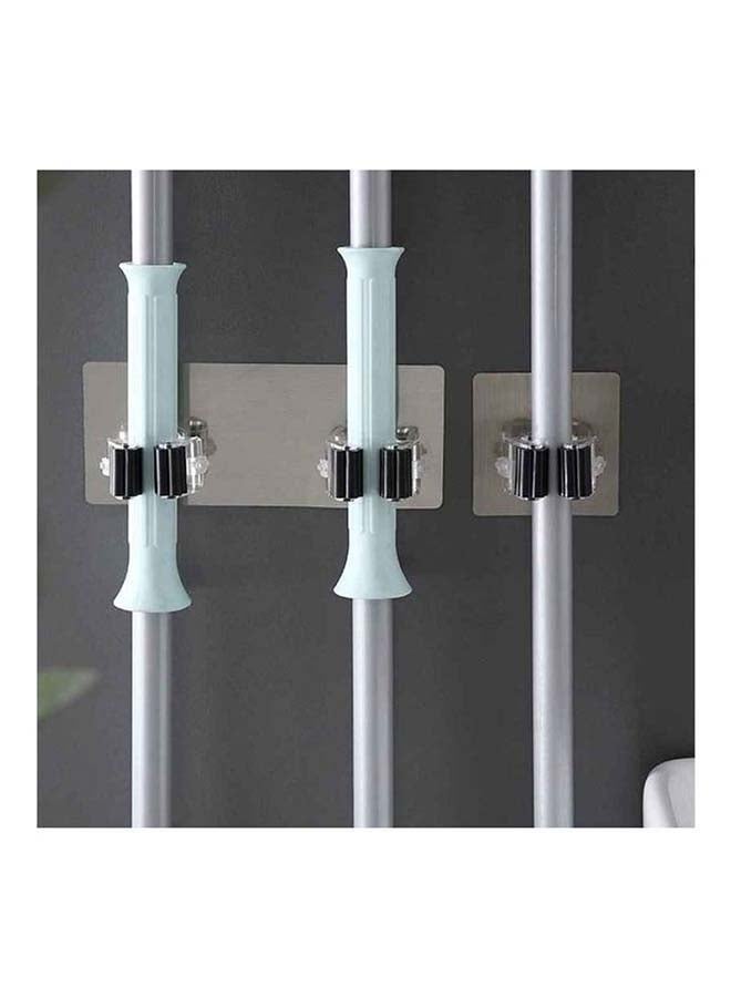 fashionhome 3 Pieces Wall Mounted Clip Mop Organizer Black 20x8x4.5cm - Image 1