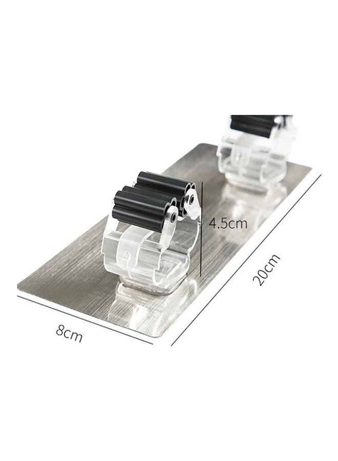 fashionhome 3 Pieces Wall Mounted Clip Mop Organizer Black 20x8x4.5cm - Image 3