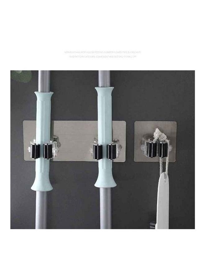 fashionhome 3 Pieces Wall Mounted Clip Mop Organizer Black 20x8x4.5cm - Image 2