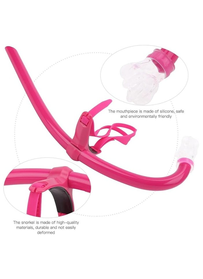 CONQUEST Front Snorkel Swimming Snorkel with Silicone Mouthpiece Comfortable and Safe Swimming Experience Pink  - Image 5