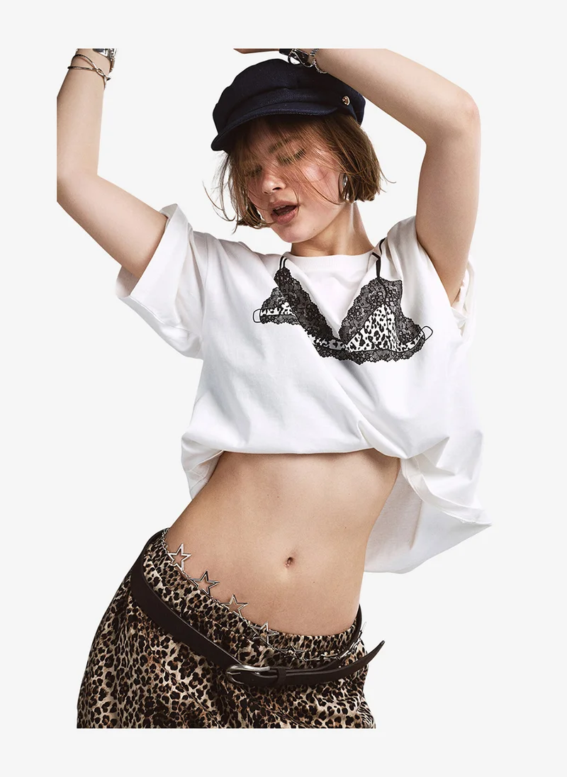 بنتي Women Stylish Short Sleeve White T-Shirt