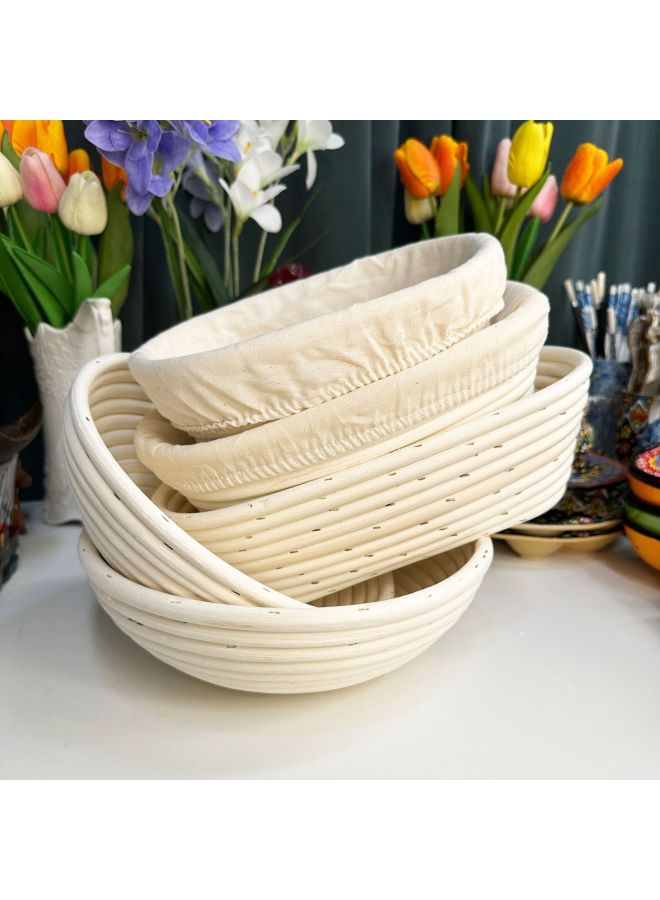 Bread Fermentation Basket Bread Hair Noodle Artifact Baking Tools Household Rattan Basket Dough European Style Fermentation Cloth Blue Mould-Color:Oval 30*15*8cm (send Cloth) - Image 4