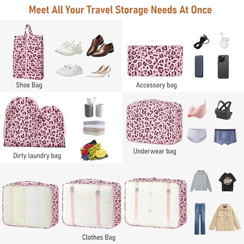 YEEYAA Packing Cubes for Travel - 8 Set Luggage Organizer Bags for Family, Mesh Breathable Packing Cubes for Suitcases Durable Travel Essentials Bags Set - Image 5