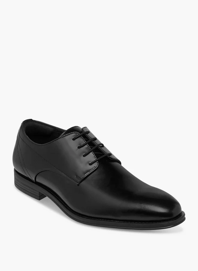 دوتشيني Men's Solid Lace-Up Derby Shoes
