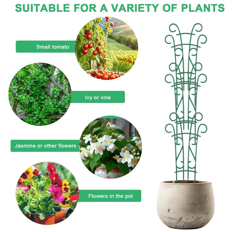 Qaobo Indoor Plant Trellis for Climbing Plants, 8 Pack Garden Trellis for Potted Plants Stackable Plant Trellis Plant Stakes for Indoor Plants Accessories Flower Plant Support - Image 5