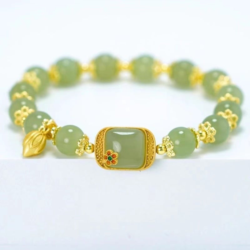Chic Lotus Beaded Bracelet Elegant Womens Jewelry Sugar Lotus Double Beaded Bracelet 