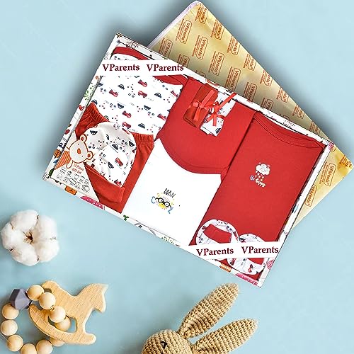 Vparents Bitsy New Born Baby Gift Set (Red, Pack of 10) - Image 2