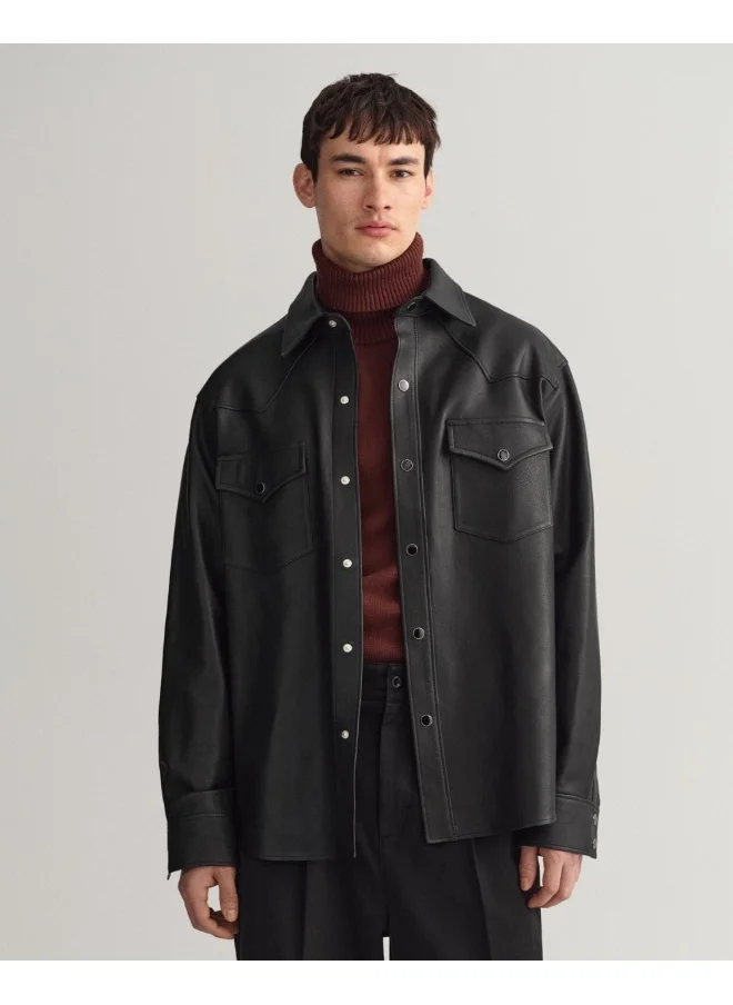 GANT Gant Relaxed Fit Rodeo Leather Shirt