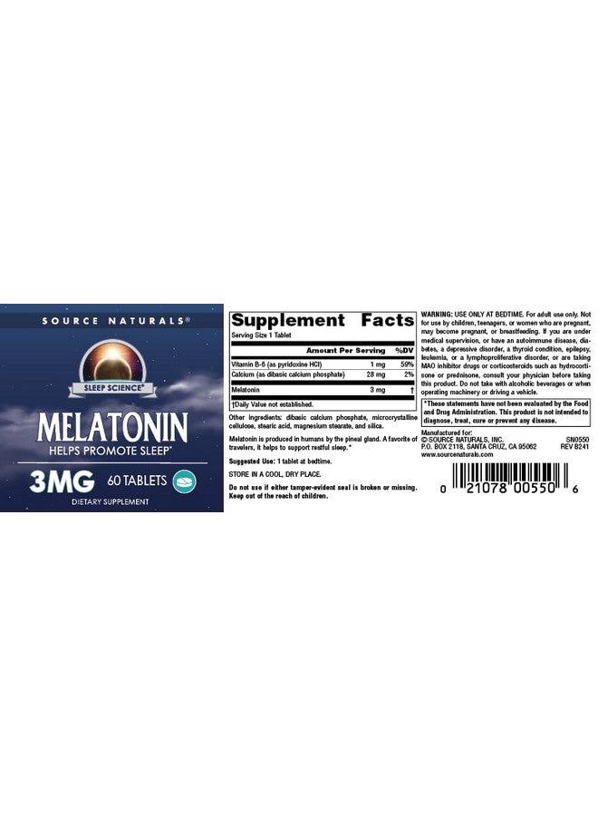 Source Naturals Source Naturals Sleep Science Melatonin* 3 mg - 60 Tablets  - Image 5