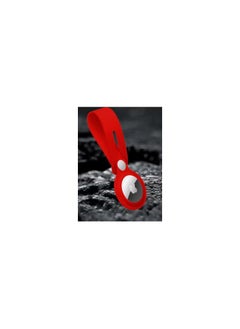 Airtag Case with Key Ring And Rubber anti-drop Keychain device,Red