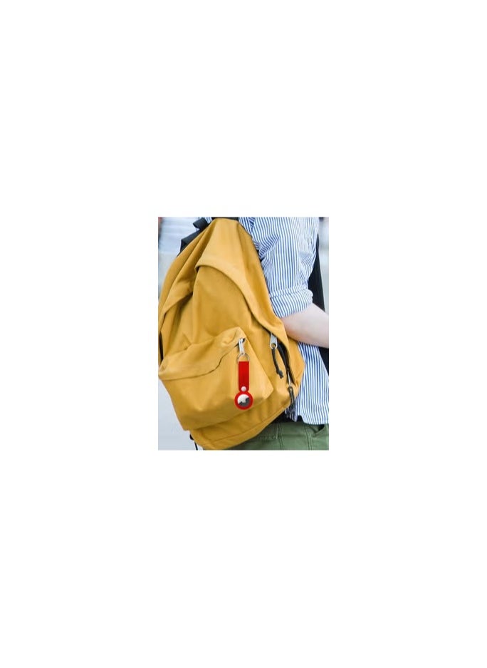 CATANES - Airtag Case with Key Ring And Rubber anti-drop Keychain device,Red - Image 1