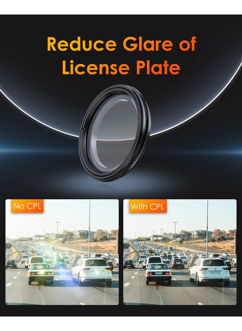 Vantrue Vantrue 40mm Ultra-Slim CPL Circular Polarizer Filter for Vantrue E1 Pro, E1, E2, E3, E1 Lite, S1 Pro, N4 Pro, N5, N2X Dash Cam, Reduce Glare and Reflection, Enhance Contrast  - Image 4