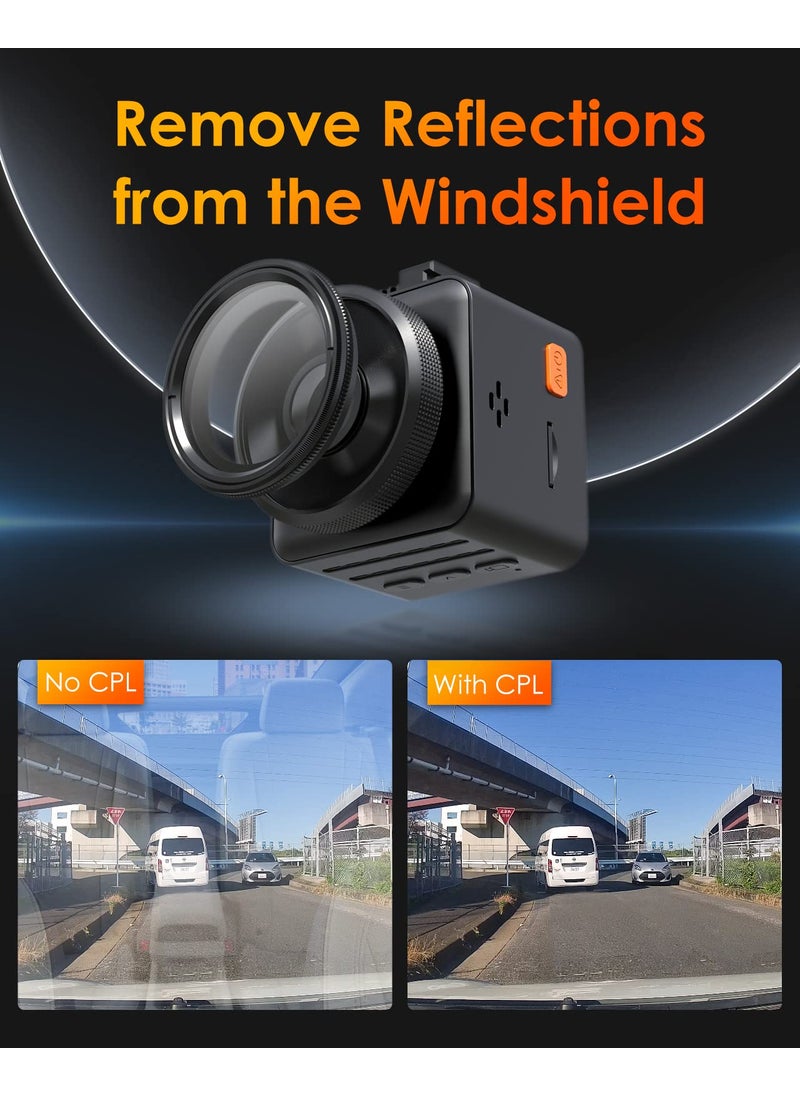 Vantrue Vantrue 40mm Ultra-Slim CPL Circular Polarizer Filter for Vantrue E1 Pro, E1, E2, E3, E1 Lite, S1 Pro, N4 Pro, N5, N2X Dash Cam, Reduce Glare and Reflection, Enhance Contrast  - Image 5