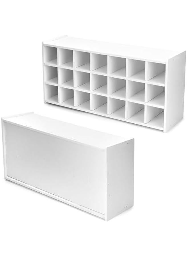 Arabest Arts and Crafts Supply Organizer - 5mm Board Storage Rack with 21 Compartments, Paint Storage Tray Brushes Pens Color Pencils Organizer Holder For Paint Bottles, Tubes, ments - Image 2