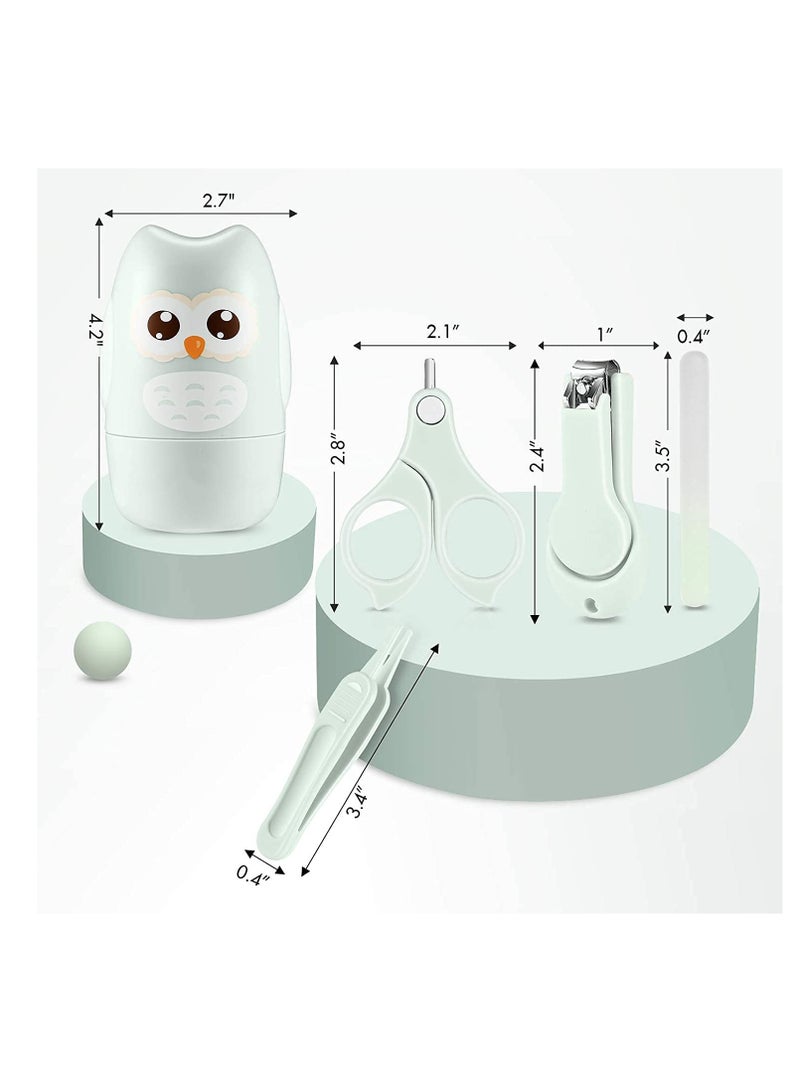 Excefore Baby Nail Clippers, 4-in-1 Safe Baby Nail Kit with Cute Case, Nail Clipper, Scissors, Tweezers, Baby Nail File Set for Newborn, Infant, Toddler and Kids-Owl Green - Image 5