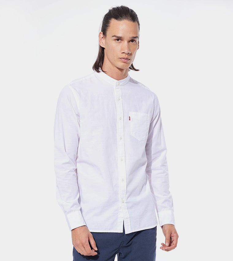 ليفايز قميص ليڤايز رجالي بياقة شريط وجيب واحد