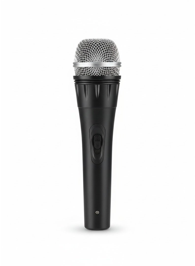 ميكروفون ديناميكي احترافي سلكي للكاريوكي والتسجيل – محمول باليد مع سلك 2 متر (أسود – جاك 6.5 ملم) - Image 2