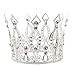 Creaides Crown Cake Topper Rhinestone Crystal Handmade Tiara Cake Decoration for Baby Shower Birthday Wedding Party Favors Silver - Image 3