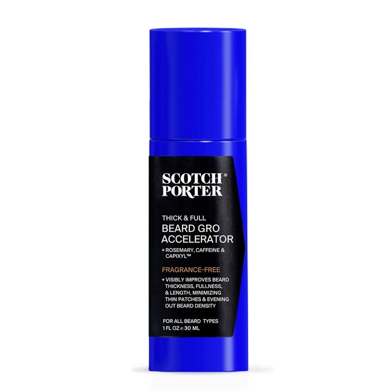 Scotch Porter Thick  Full Beard Gro Accelerator with Capixyl Caffeine  Rosemary  Stimulates  Strengthens Follicles for a Thicker Fuller Beard  1 oz