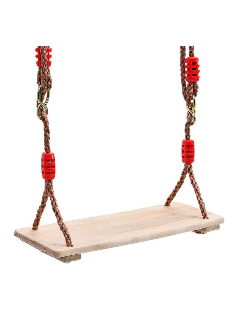 صندوق العاب الأطفال مقعد أرجوحة خشبي معلقة شجرة يتأرجح ملعب مجموعة أرجوحة مع حبل قابل للتعديل لحديقة ساحة داخلي في الهواء الطلق 39x16 سنتيمتر - Image 1
