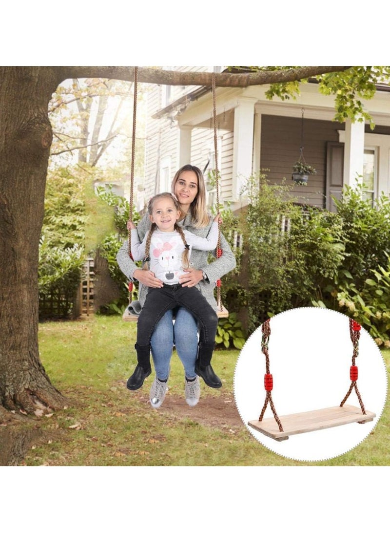 صندوق العاب الأطفال مقعد أرجوحة خشبي معلقة شجرة يتأرجح ملعب مجموعة أرجوحة مع حبل قابل للتعديل لحديقة ساحة داخلي في الهواء الطلق 39x16 سنتيمتر - Image 2