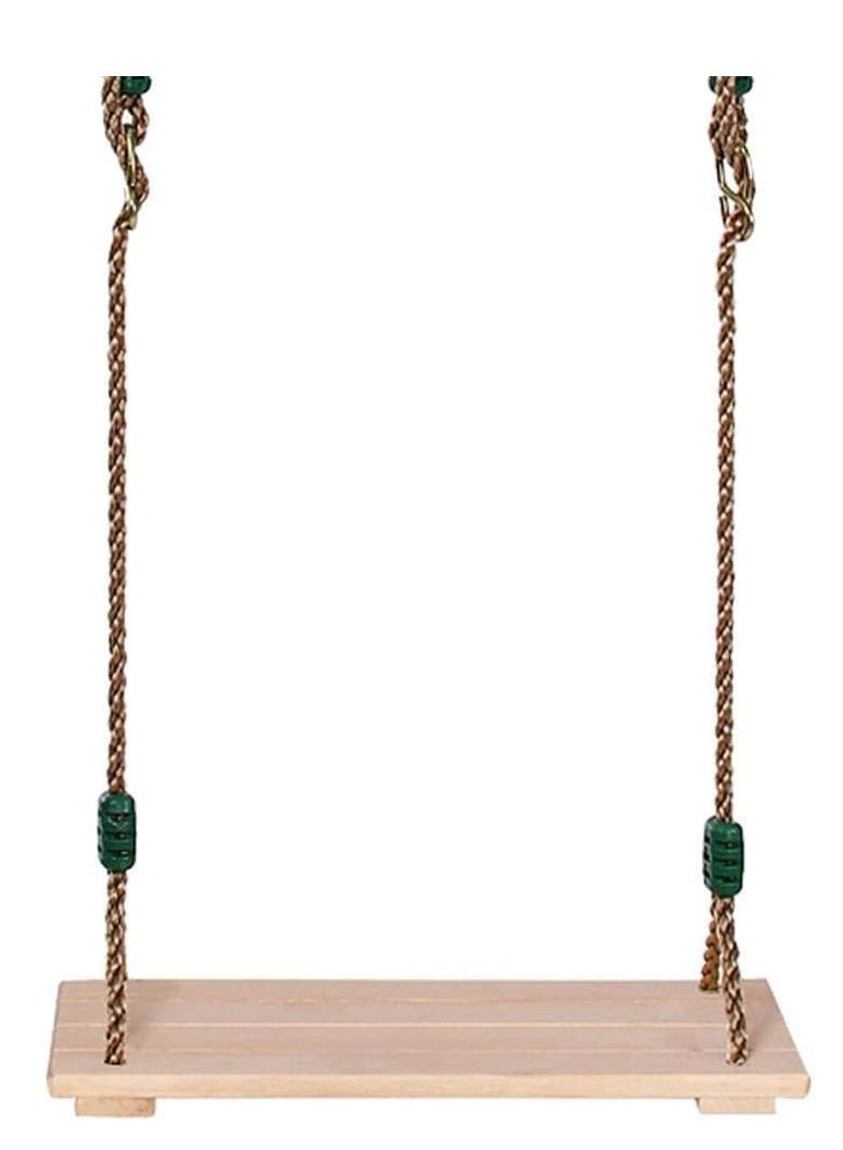 صندوق العاب الأطفال مقعد أرجوحة خشبي معلقة شجرة يتأرجح ملعب مجموعة أرجوحة مع حبل قابل للتعديل لحديقة ساحة داخلي في الهواء الطلق 39x16 سنتيمتر - Image 4