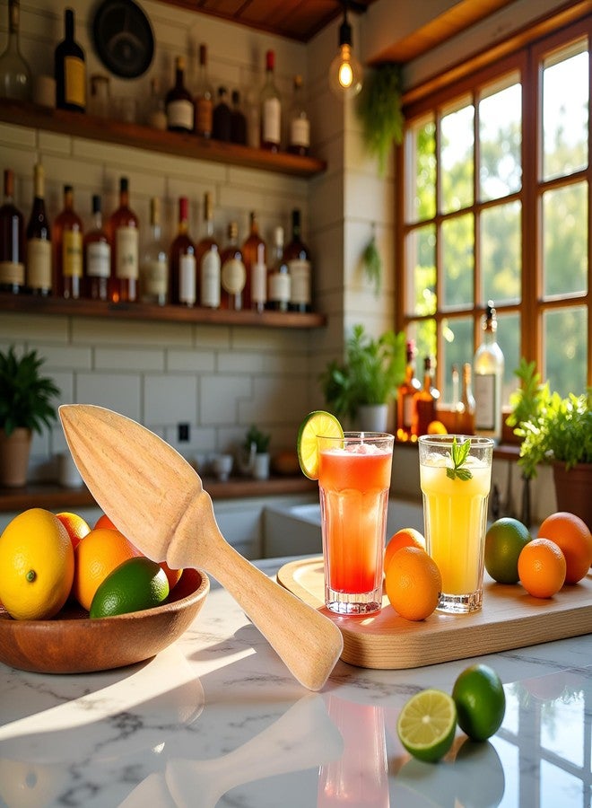 SquarezhenBo Wooden Citrus Juicer - Manual Handheld Lemon Orange Reamer with Ergonomic Grip, Durable Fruit Squeezer Tool for Home/Bar/Cafe Use, Portable Kitchen Accessories for Juicing Limes and Citrus Fruits - Image 3