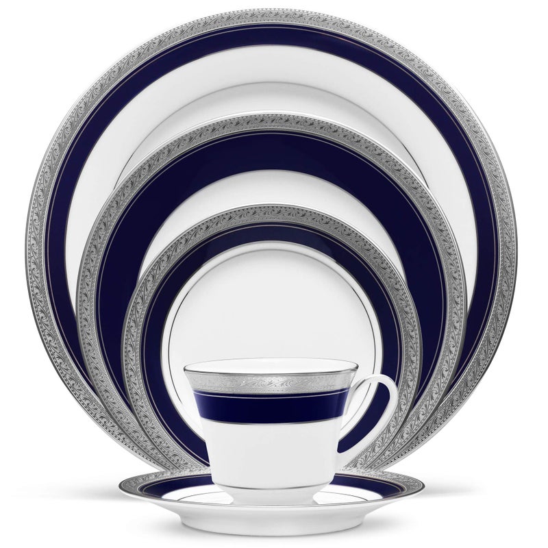 Noritake طقم تقديم نوريتاكي كريست وود كوبايت بلاتينيوم 5 قطع - Image 1