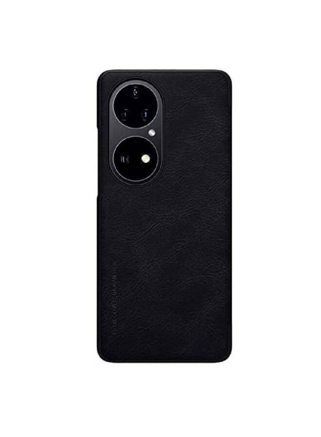 Nillkin Qin Series Classic Flip Leather Protective Case Cover For Huawei P50 Pro Black - Image 2