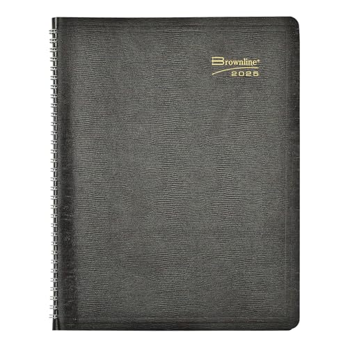 Brownline® 2025 Essential Monthly Planner, 14 Months, December 2024 to January 2026, Twin-Wire Binding, 11" x 8.5", Black (CB1262.BLK-25) - Image 2