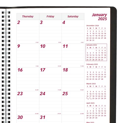 Brownline® 2025 Essential Monthly Planner, 14 Months, December 2024 to January 2026, Twin-Wire Binding, 11" x 8.5", Black (CB1262.BLK-25) - Image 5