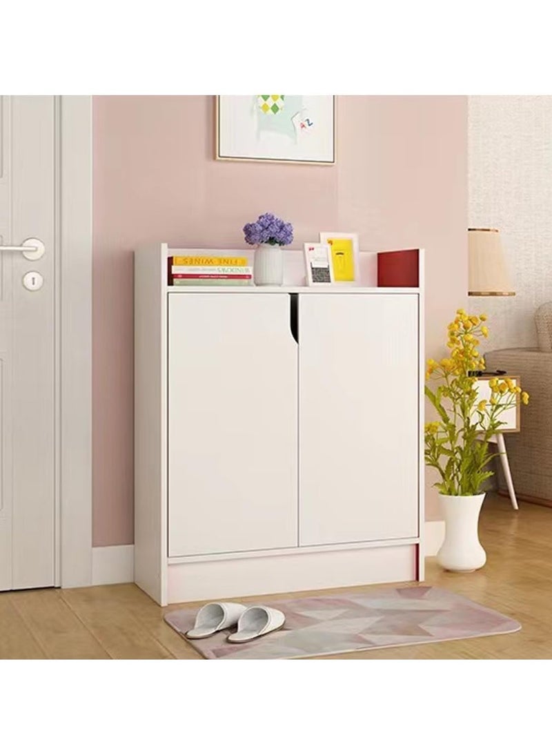YQbest Shoe Cabinet for Entryway: 6-Tier Shoe Organizer Cabinet Freestanding Wood Shoe Rack with Doors Adjustable Shelves for Hallway, Closet, Living Room(White 60x25x80cm)  - Image 4