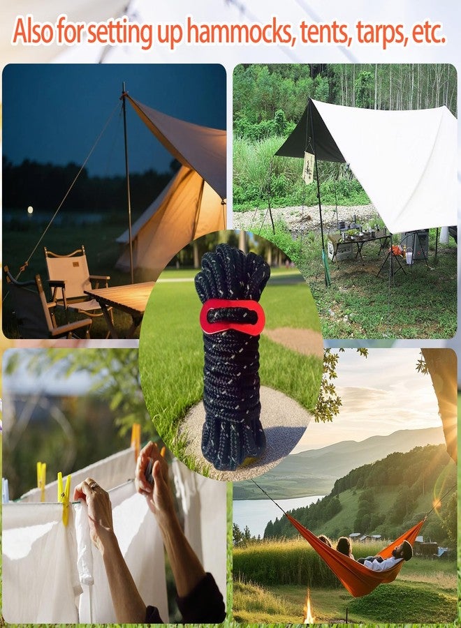 Wind Tour Outdoor Tent Guy Lines, Lightweight Camping Ropes with Aluminum Tensioners and Storage Pouch, Ideal for Tents, Tarps, Canopies, Camping, Hiking and Backpacking（6-Pack | Black） - Image 5