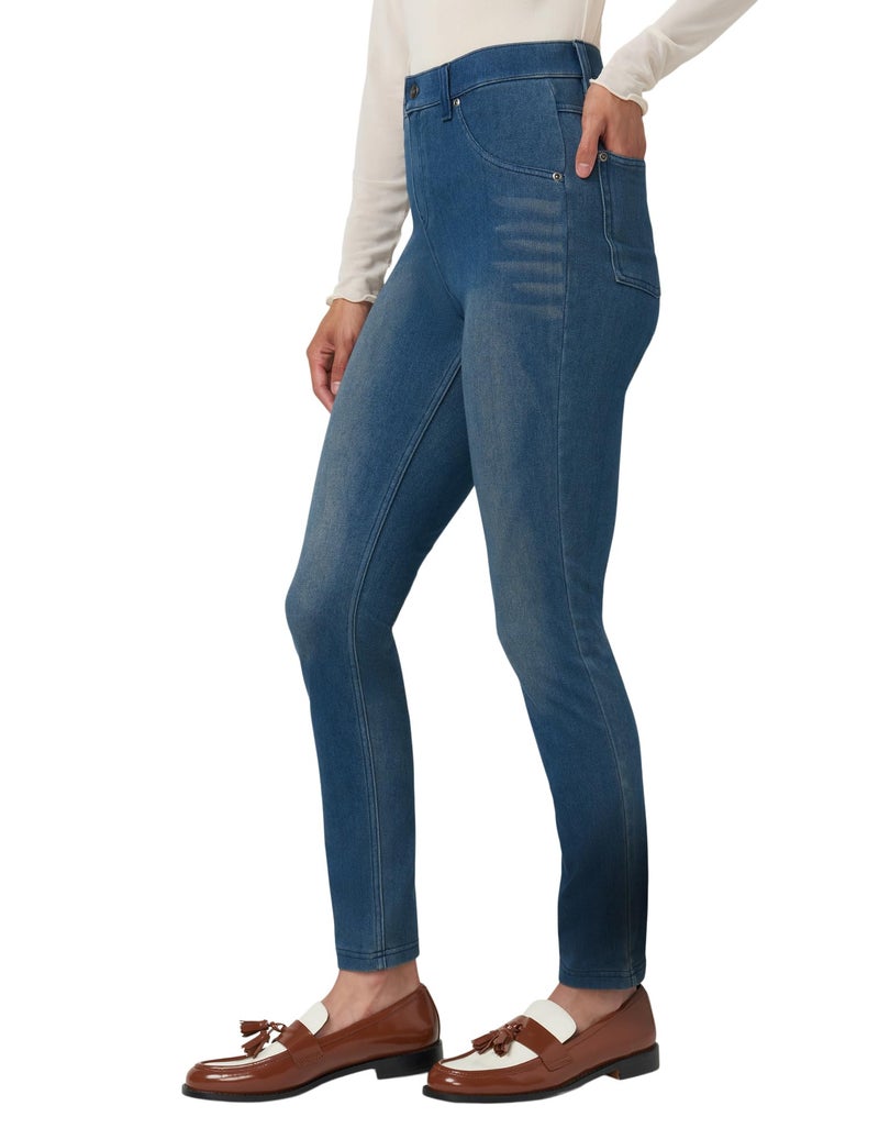 Hue Women's Ultra Soft High Waist Denim Leggings Sockshosiery, -steely Blue, Medium - Image 4
