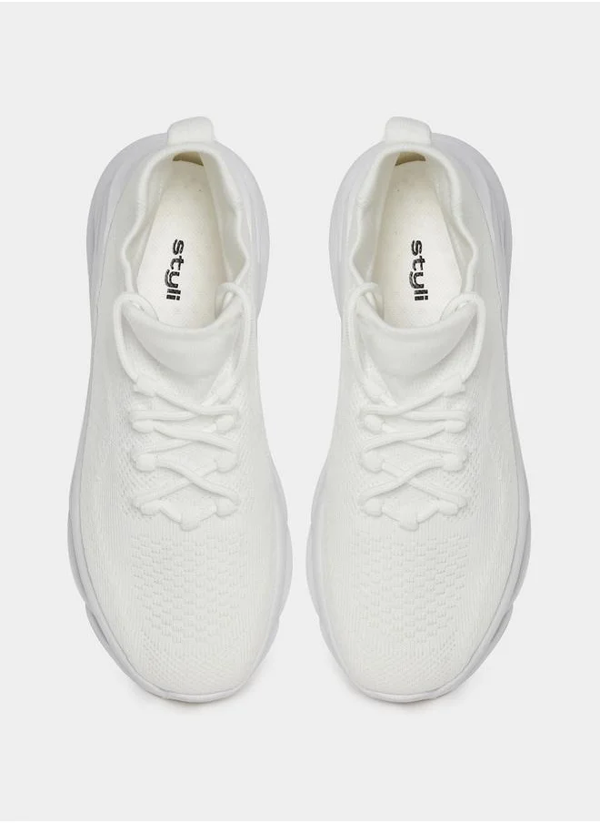 Styli Patterned Sole Trainer Shoes